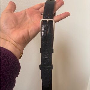 Elegant Black genuine alligator Leather Belt